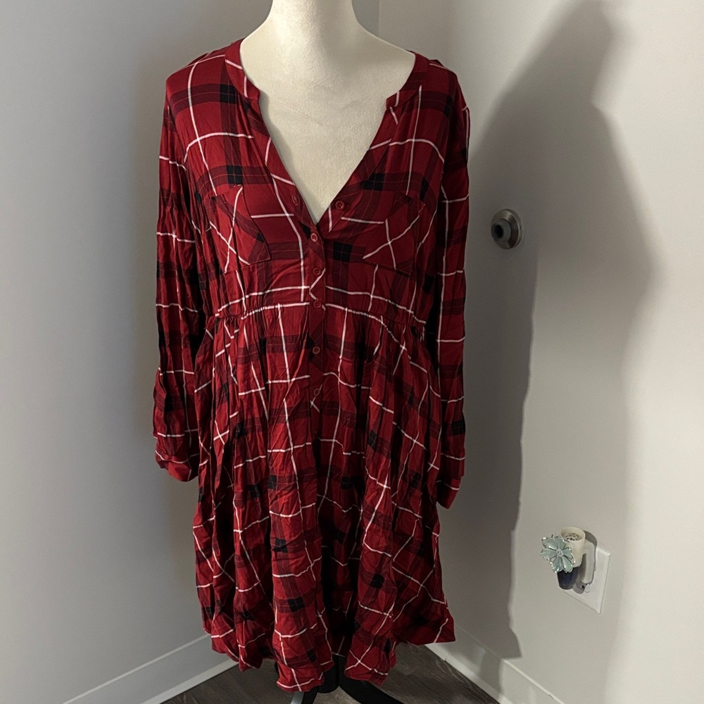 Torrid Red and Black Plaid Dress